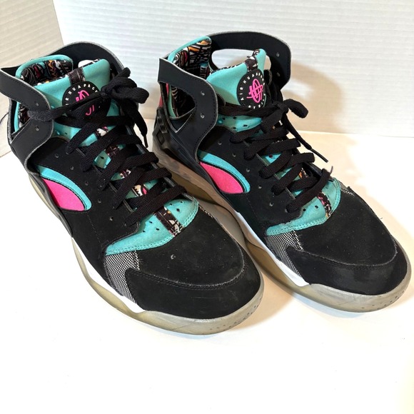 Nike Air Flight Huarache PRM Bold Berry 705005-005 Size 12 Teal Pink Black Retro - Picture 15 of 15